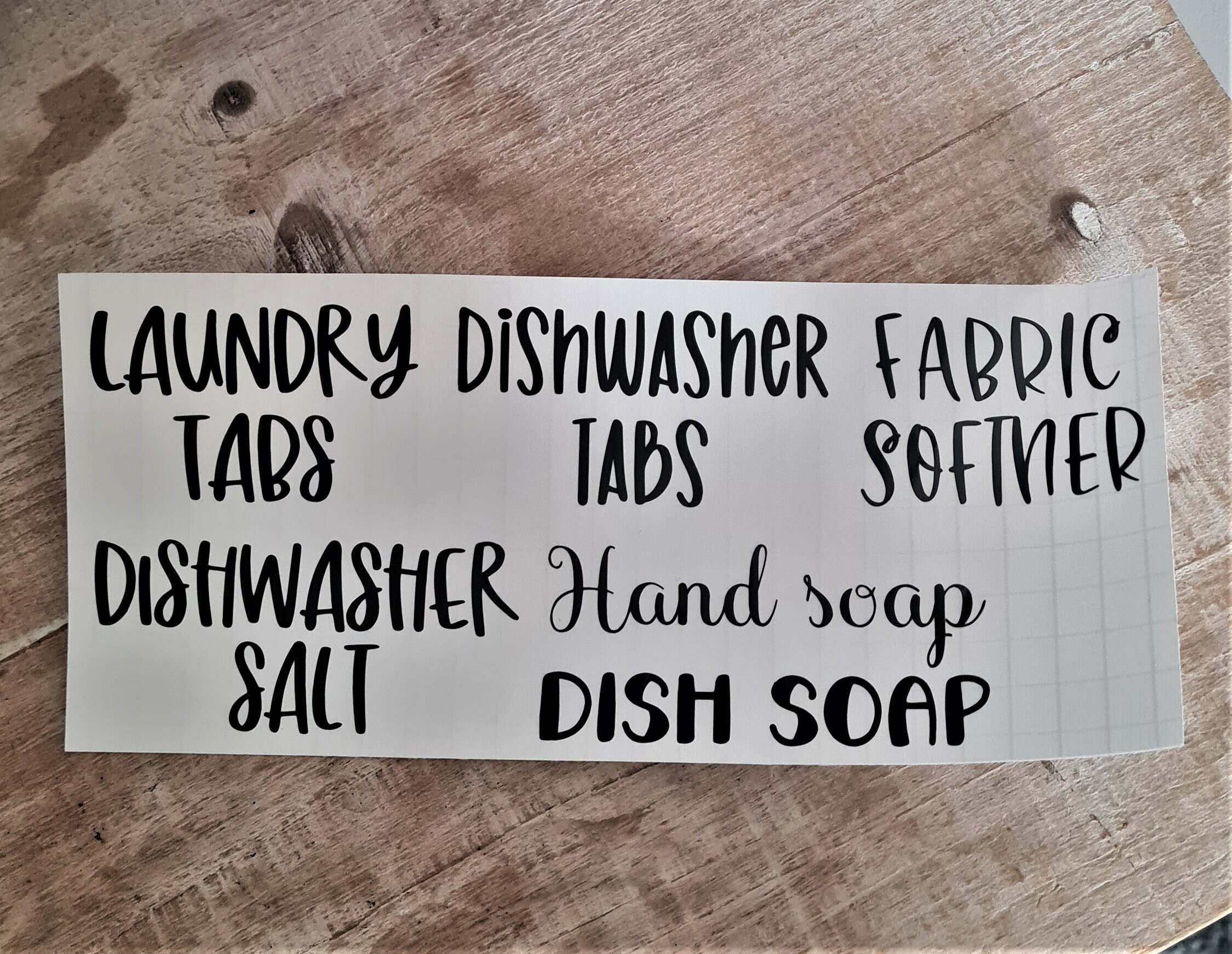 Laundry Room Labels Utility Decals Washing Powder Fabric 
