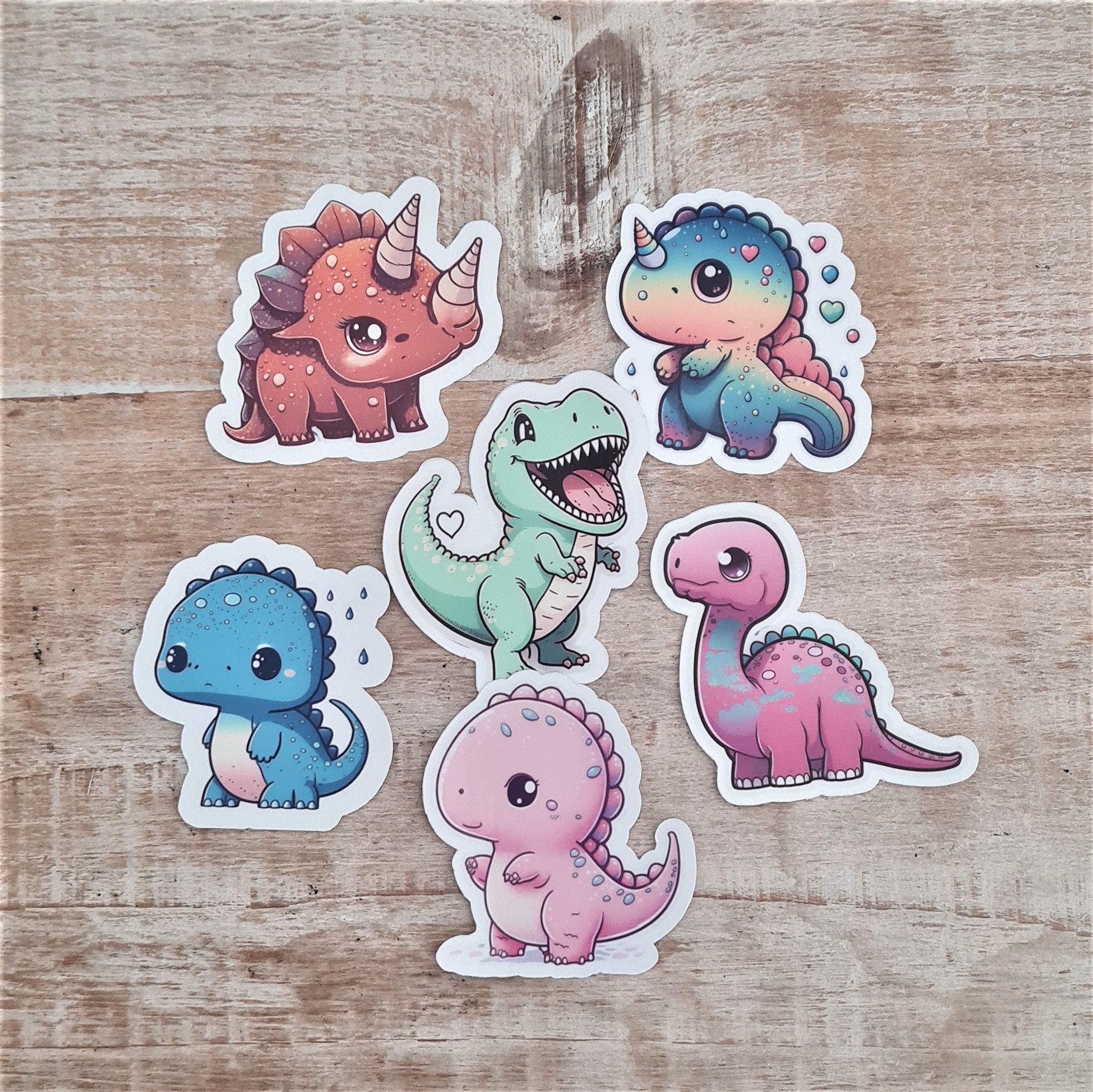 Kawaii Dinosaur Stickers Dinosaur Stickers Notepad Stickers Planner  Stickers Laptop Decals Phone Decals Kawaii Aesthetic Colorful Stickers 