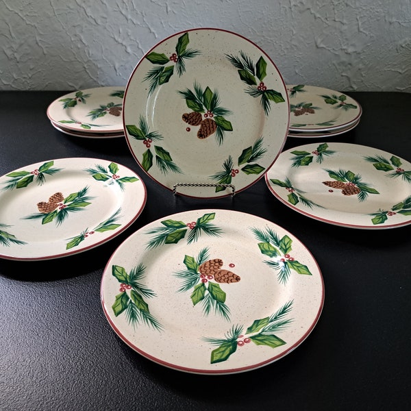 Canterbury Potteries, Ltd., Winter Pines Salad Plates, set of 4