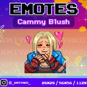 Street Fighter 6 Cammy Blush Pixel Emote for Twitch/YouTube/Discord | Twitch Emotes | Stream Emotes | Discord Emotes