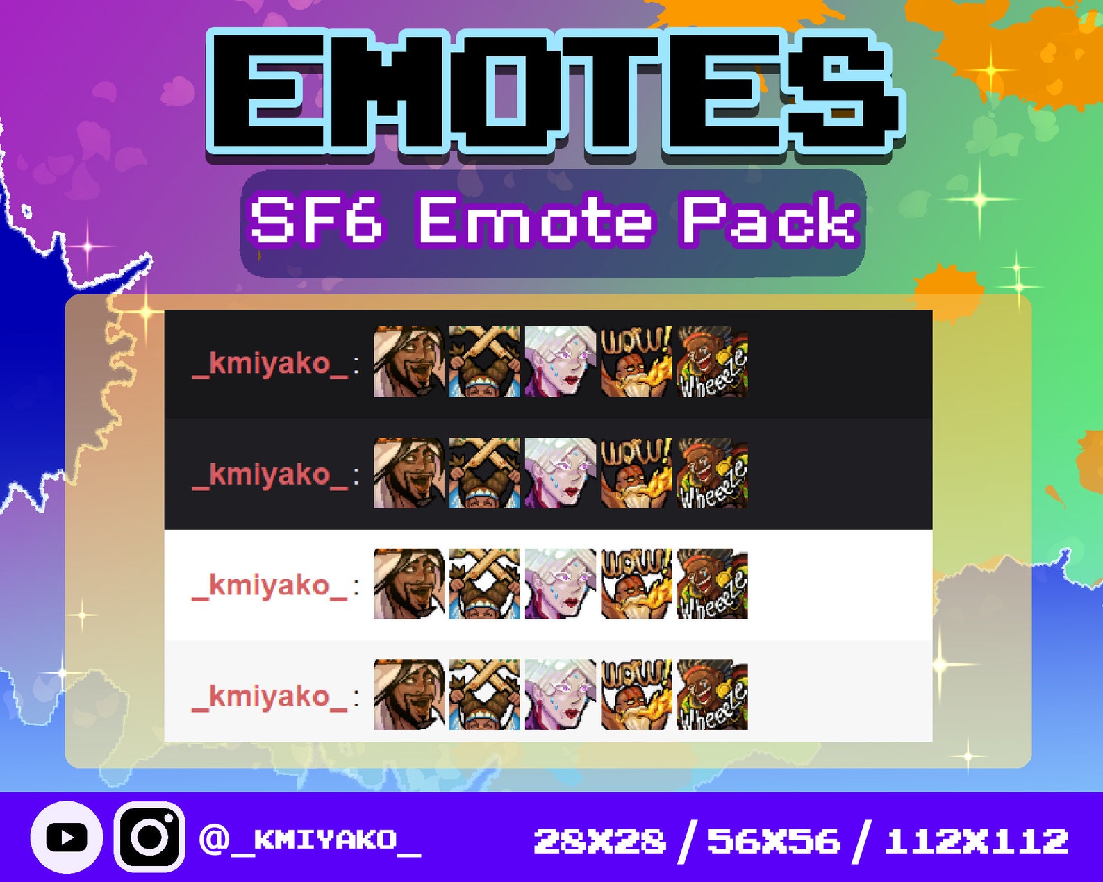 Street Fighter 6 Pixel Emote Set for Twitch/youtube/discord | Aki ...