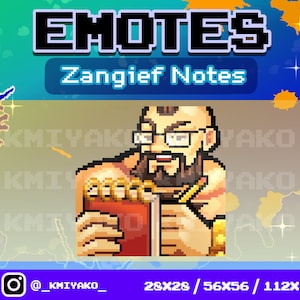 Street Fighter 6 Zangief Notes Pixel Emote for Twitch/YouTube/Discord | Twitch Emotes | Stream Emotes | Discord Emotes