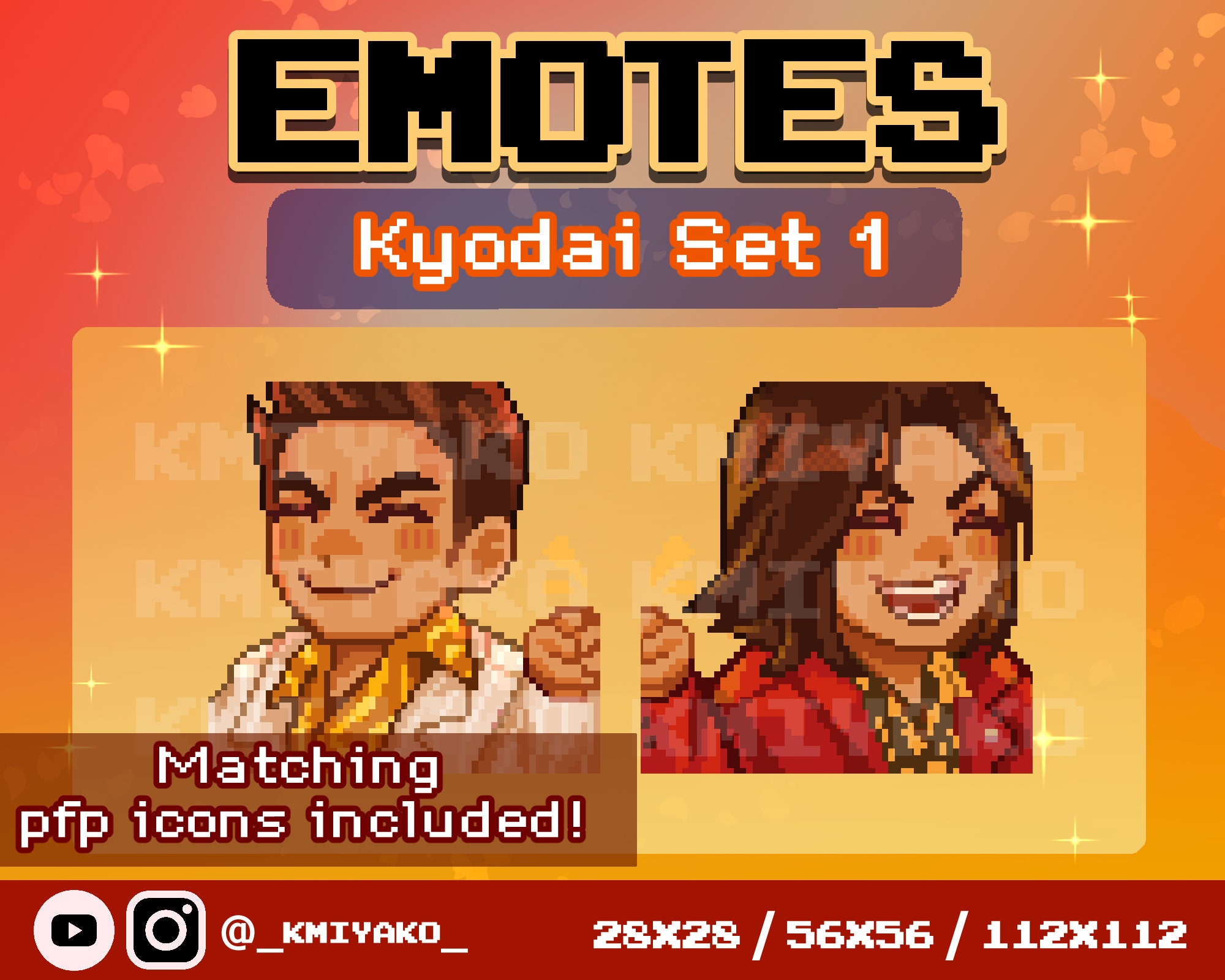 Yakuza 0 Pixel Kyodai Emote Set for Twitch/youtube/discord | Kiryu