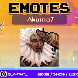 Street Fighter 6 Akuma7 Pixel Emote for Twitch/YouTube/Discord | Twitch Emotes | Stream Emotes | Discord Emotes