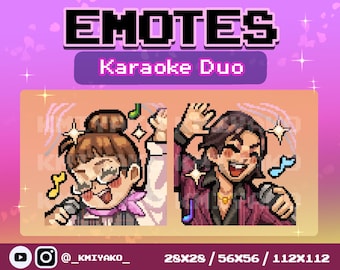 Yakuza Karaoke Pixel Emote Set for Twitch/YouTube/Discord | Akiyama/Hanachan | Stream Emotes | Discord Emotes