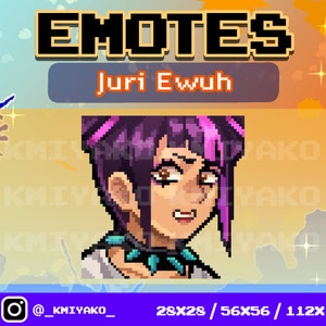 Street Fighter 6 Juri Ewuh Pixel Emote for Twitch/YouTube/Discord | Twitch Emotes | Stream Emotes | Discord Emotes