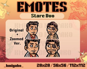 Yakuza Stare Duo Emote Set for Twitch/YouTube/Discord | Kiryu/Majima | Stream Emotes | Discord Emotes