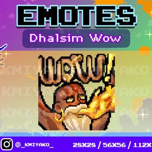 Street Fighter 6 Dhalsim Wow Pixel Emote for Twitch/YouTube/Discord | Twitch Emotes | Stream Emotes | Discord Emotes