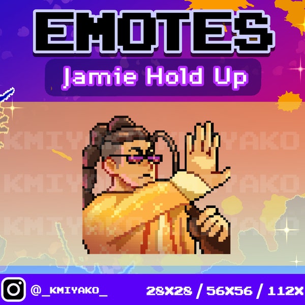 Street Fighter 6 Jamie Hold Up Pixel Emote for Twitch/YouTube/Discord | Twitch Emotes | Stream Emotes | Discord Emotes