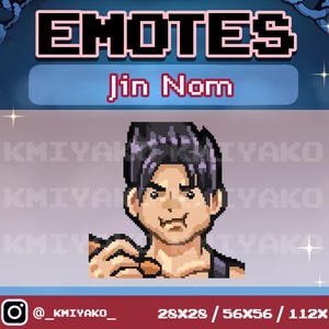 Tekken 8 Jin Nom Pixel Emote for Twitch/YouTube/Discord | Twitch Emotes | Stream Emotes | Discord Emotes