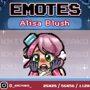 Tekken 8 Alisa Blush Pixel Emote for Twitch/YouTube/Discord | Twitch Emotes | Stream Emotes | Discord Emotes