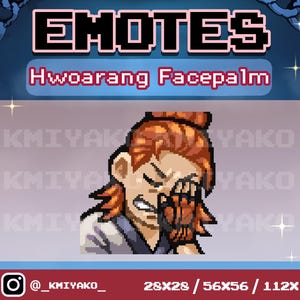 Tekken 8 Hwoarang Facepalm Pixel Emote for Twitch/YouTube/Discord | Twitch Emotes | Stream Emotes | Discord Emotes