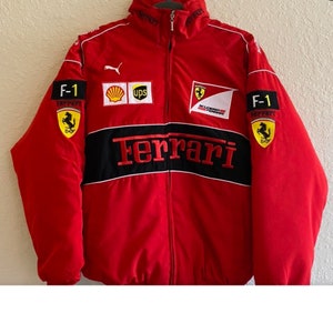 Ferrari Racing Jacket Vintage White Nascar Bomberf1 Ferrari - Etsy