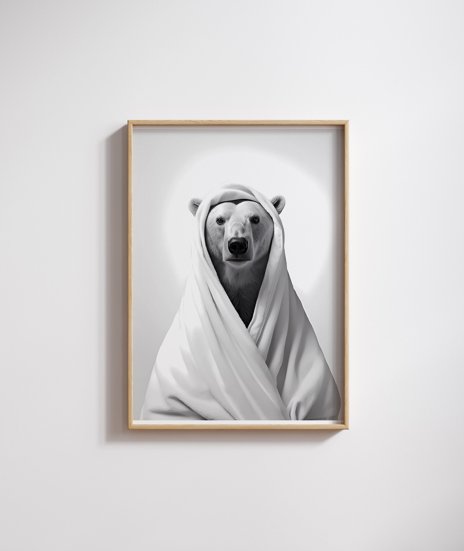Polar Bear Bathroom Art, Sweet Animal Art, Kids Bathroom Art, Animals