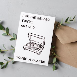 Cartão de aniversário engraçado | Imprimível | Vinil retrô
