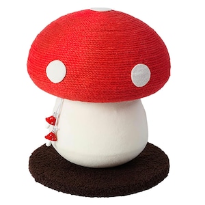 PECHVINO Mushroom Cat Scratching Post - Unique Design, Sisal-Wrapped, Ideal for Medium and Small Cats, No Assembly Required