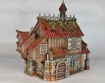 Dunsworth House 3D Printed DnD Miniature Terrain for Wargaming Medieval Town Shop 28mm scale Tabletop Gamer Building Model Railway