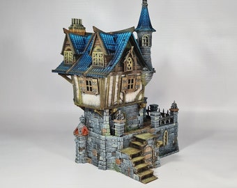 Blackstone House 3D Printed DnD Miniature Terrain for Wargaming Medieval Town Shop 28mm scale Tabletop Gamer