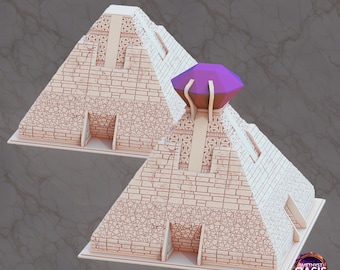 Pyramids & Shrines of Echoes and Amethyst of Oasis 3D Print Egyptian Dessert Themed DnD Miniature Terrain for Wargaming Stargate 3DHexes