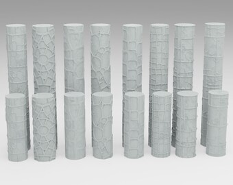 May include: A set of 15 gray textured rollers for creating decorative patterns on walls or other surfaces.