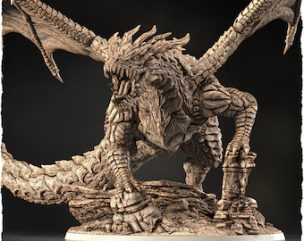 Great European Dragon Miniatures DnD Statue Collectable High-Quality Resin Replica for Tabletop Gaming & Miniature Painting