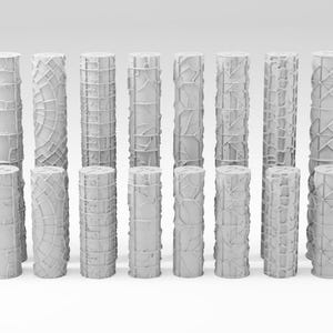 May include: A set of 18 white textured rollers, each with a different pattern. The rollers are arranged in three rows of six.