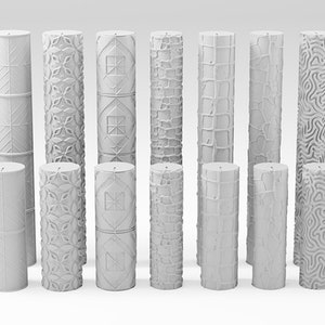 Epic Realism Awaits: Texture Rollers for Miniatures and DnD Terrain Railway Crafting Basing Choose Roller Type 3D Printed Set 12