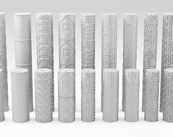 Epic Realism Awaits: Texture Rollers for Miniatures and DnD Terrain Railway Crafting Basing Choose Roller Type 3D Printed Set 12