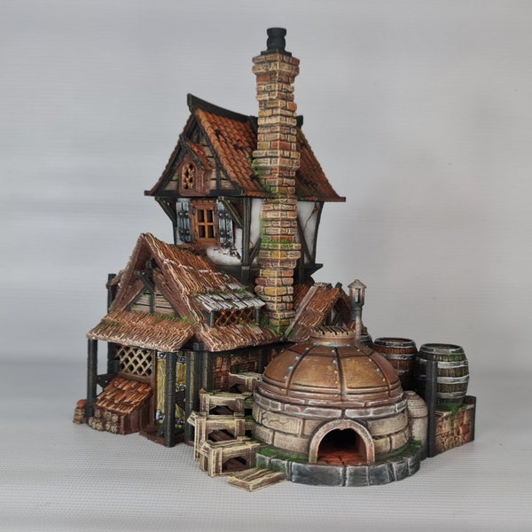 Blackthorn Distillery 3D Printed DnD Miniature Terrain for Wargaming Medieval Town Shop 28mm scale Tabletop Gamer