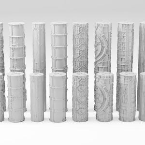 May include: A set of 18 white textured rollers for creating different patterns on clay or fondant. The rollers have various designs, including brick, wood, and geometric patterns.