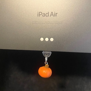 Pumpkin Charm, Lightning port, Dust Plug, USB-C, Dust Plug, Kindle Charm, Kindle, iPad, iPhone Charm, Fall, Handmade