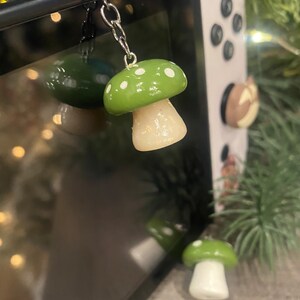 Mushroom Charm, Green, mushrooms, Unique, Charms, Gifts Under 20, Gaming Accessories, Mushrooms, Polymer Clay, Switch Charm, Customize