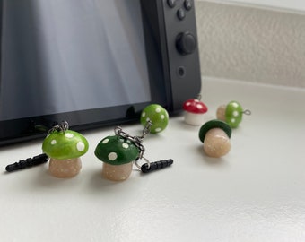 Mushroom Charms, Handmade, Unique, Charms, Gifts Under 20, Gaming Accessories, Mushrooms, Polymer Clay, Switch Charm, Customize