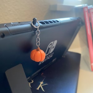 Pumpkin Charm, Handmade, Unique, Charms, Gifts Under 20, Gaming Accessories, Fall, Pumpkins, Polymer Clay, Switch Charm, Customize