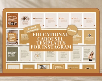 Instagram Carousel Templates: Online Coaching & Course Creation (Canva Template)