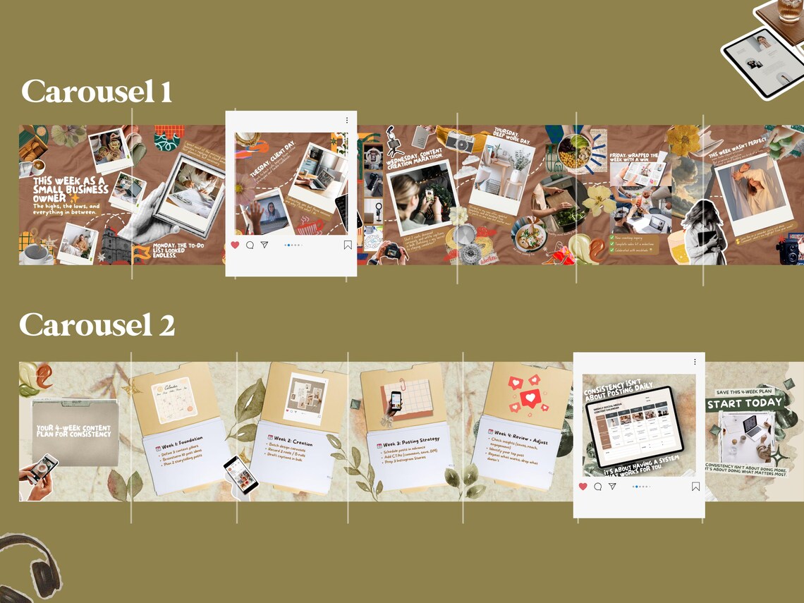 Seamless Carousel Templates for Business Owners – Portrait Instagram ...