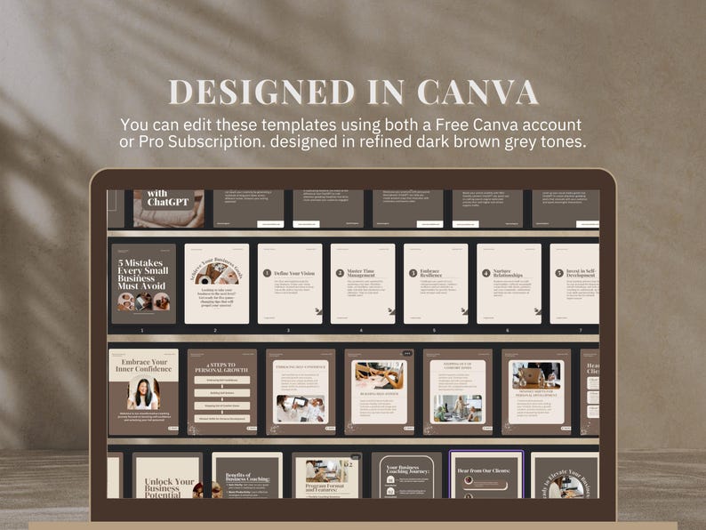 Instagram Carousel Templates: Dark Brown Canva Layouts (digital ...