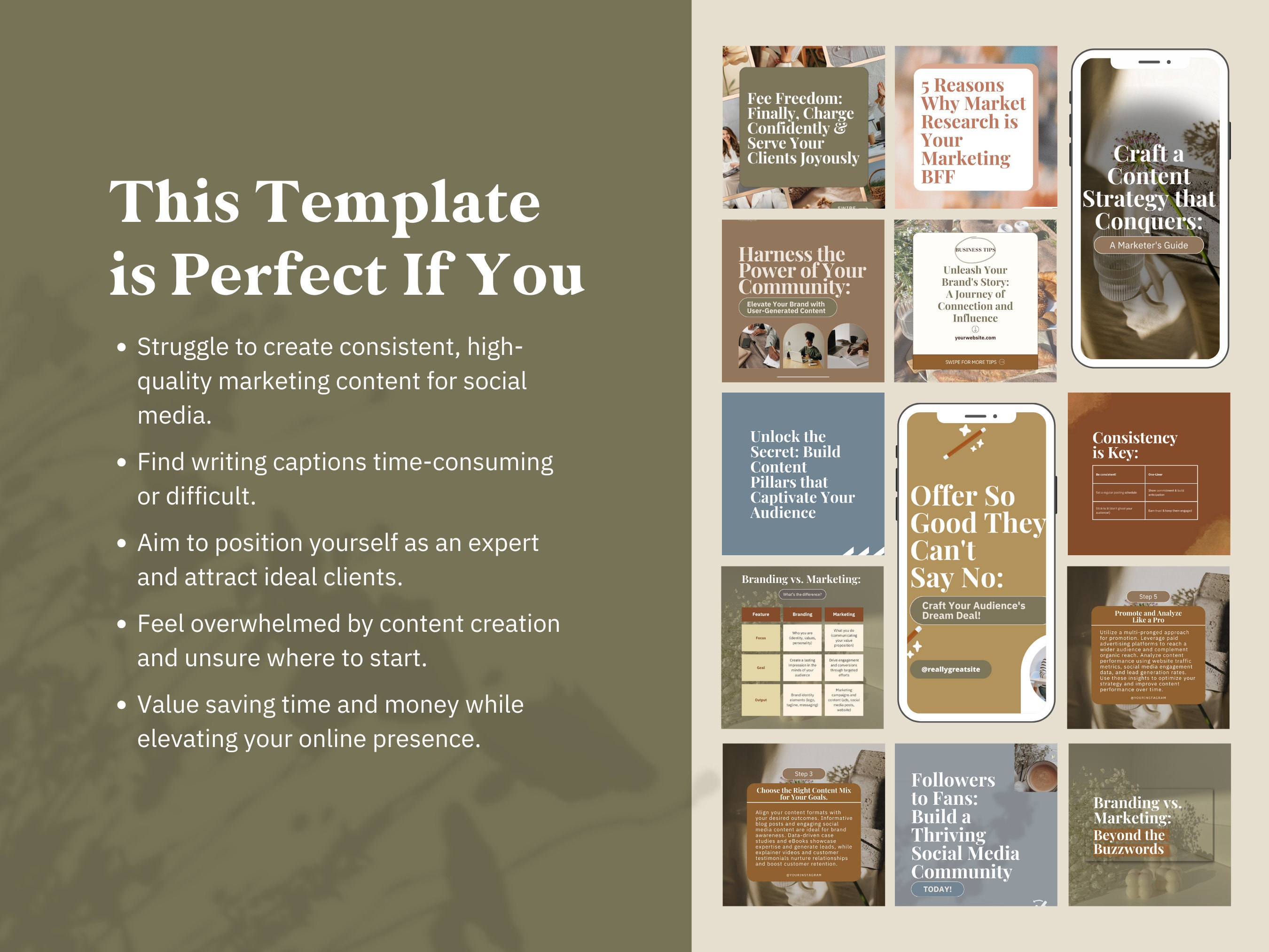 Instagram Carousel Canva Templates: 150+ Slides for Coaches (digital ...