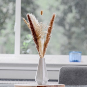 Minimalist Geometric Vase, Ikea Style Vase, 3D Printed Planter, Origami Vase for Dried Flowers