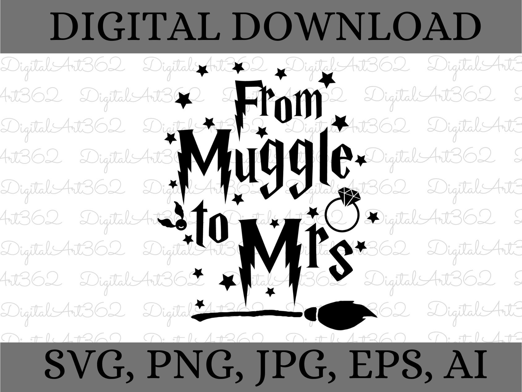 From Muggle to Mrs Svg HP Wedding Svg Bridal Bachelorette - Etsy