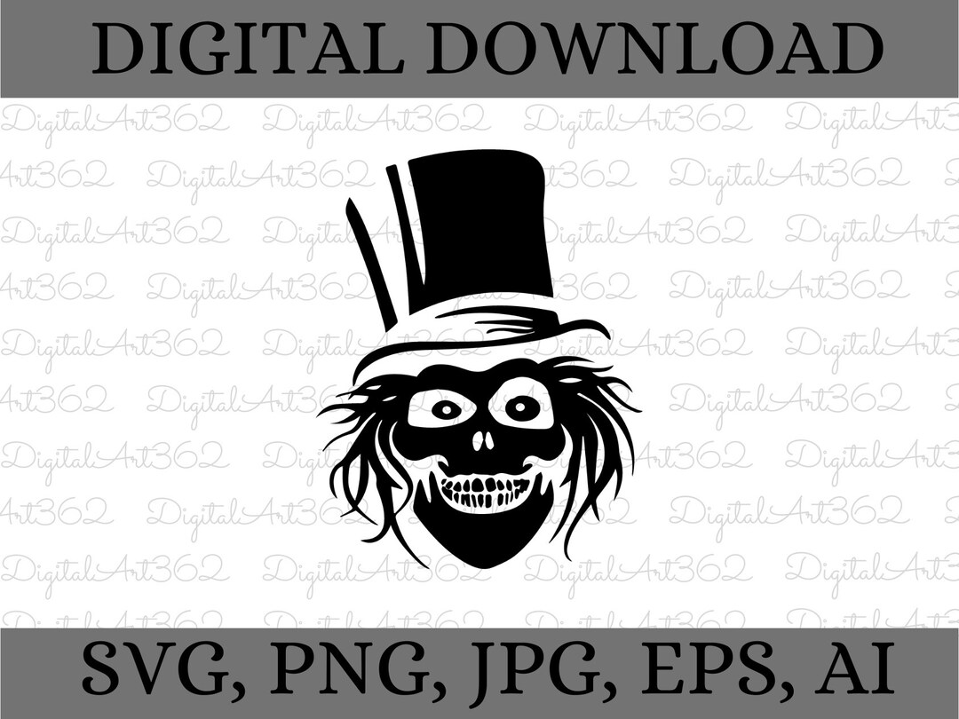 Entertainment Clipart Black hatbox Ghost Hologram Etsy