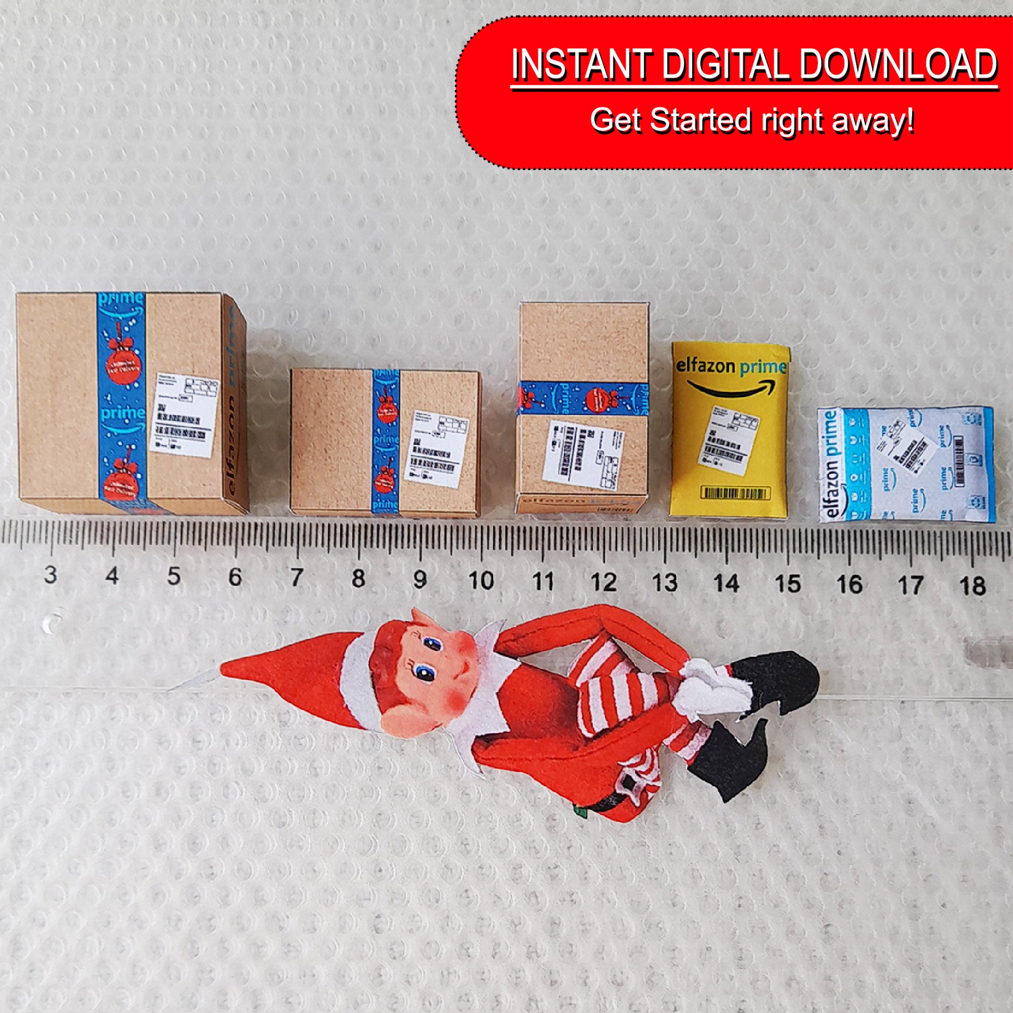 Mini Elfazon Prime Boxes: 6 Style Paper Package Set (printable Digital ...
