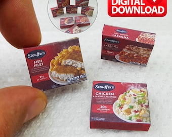 14 Style Miniature Food Box Template | Printable Dollhouse Miniatures DGITAL DOWNLOAD FILE