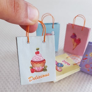 Miniature Shopping Bags 1/6 scale | Printable Digital Download Digital printable files