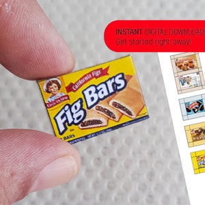 8 Stück Miniatur Lebensmittel Lebensmittel Digital Download Druckbare Miniatur Kekse Box Vorlagen
