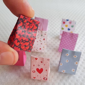 Modèle de sac en papier d'épicerie miniature Saint-Valentin fichier imprimable en téléchargement fichier numérique, impressions numériques, téléchargement numérique