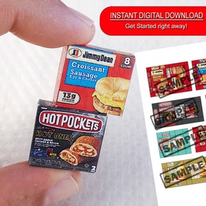 12 Style Miniatur Food Box Vorlage | Druckbare Puppenhaus Miniaturen DGITAL DOWNLOAD DATEI