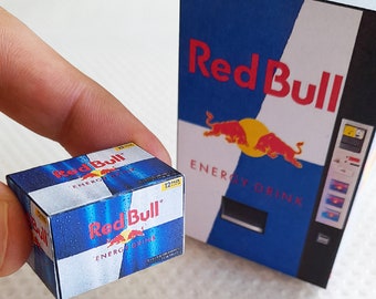 Miniatur Red Bull Verkaufsautomat & Getränkebox Vorlage (Digitaler Download)