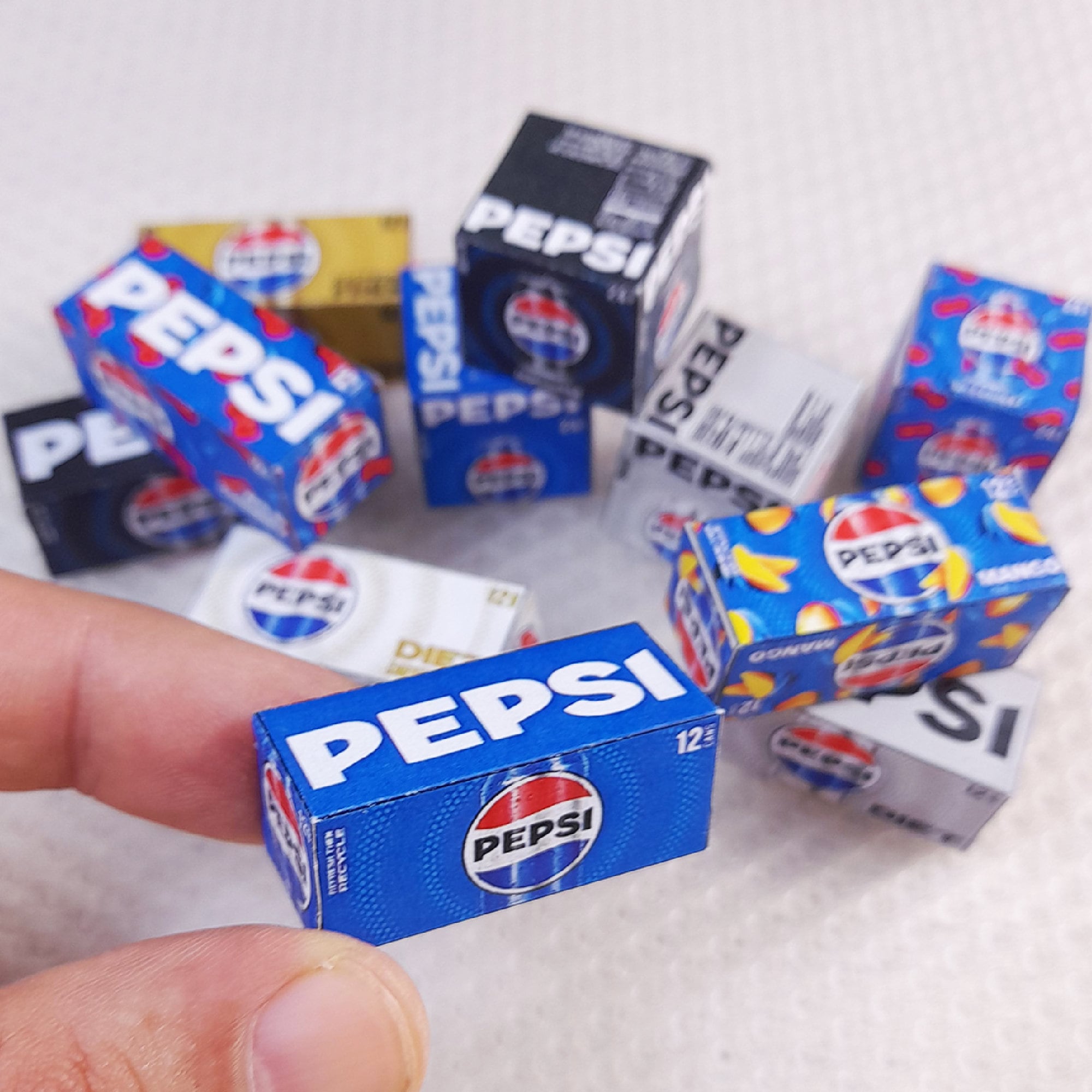Mini Pepsi Box Set: 11 Style Miniature Drink Box Template (digital