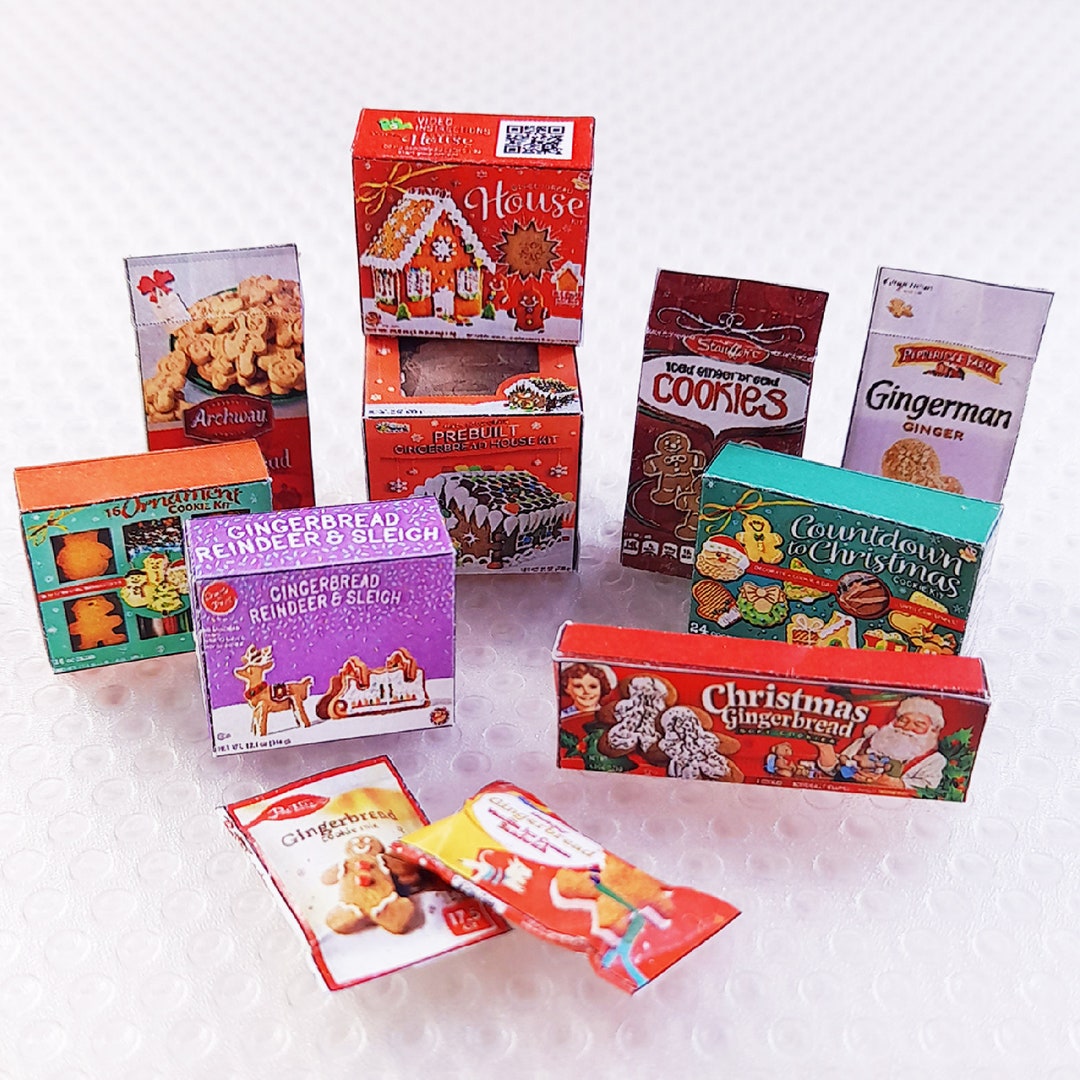 Mini Gingerbread Grocery Snacks 10 Style Miniature Gingerbread Food Box ...